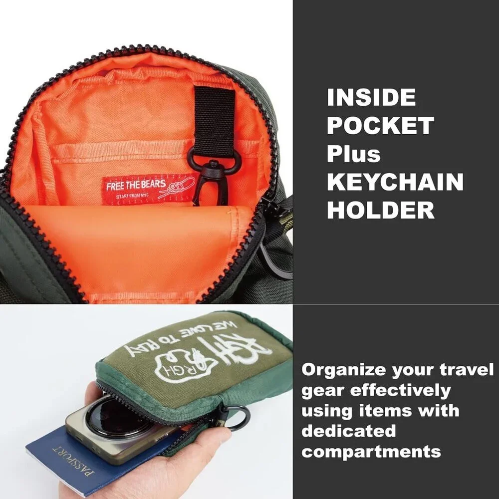 Small Crossbody Shoulder Bag Nylon Cotton Glow in Dark Logo Women Men